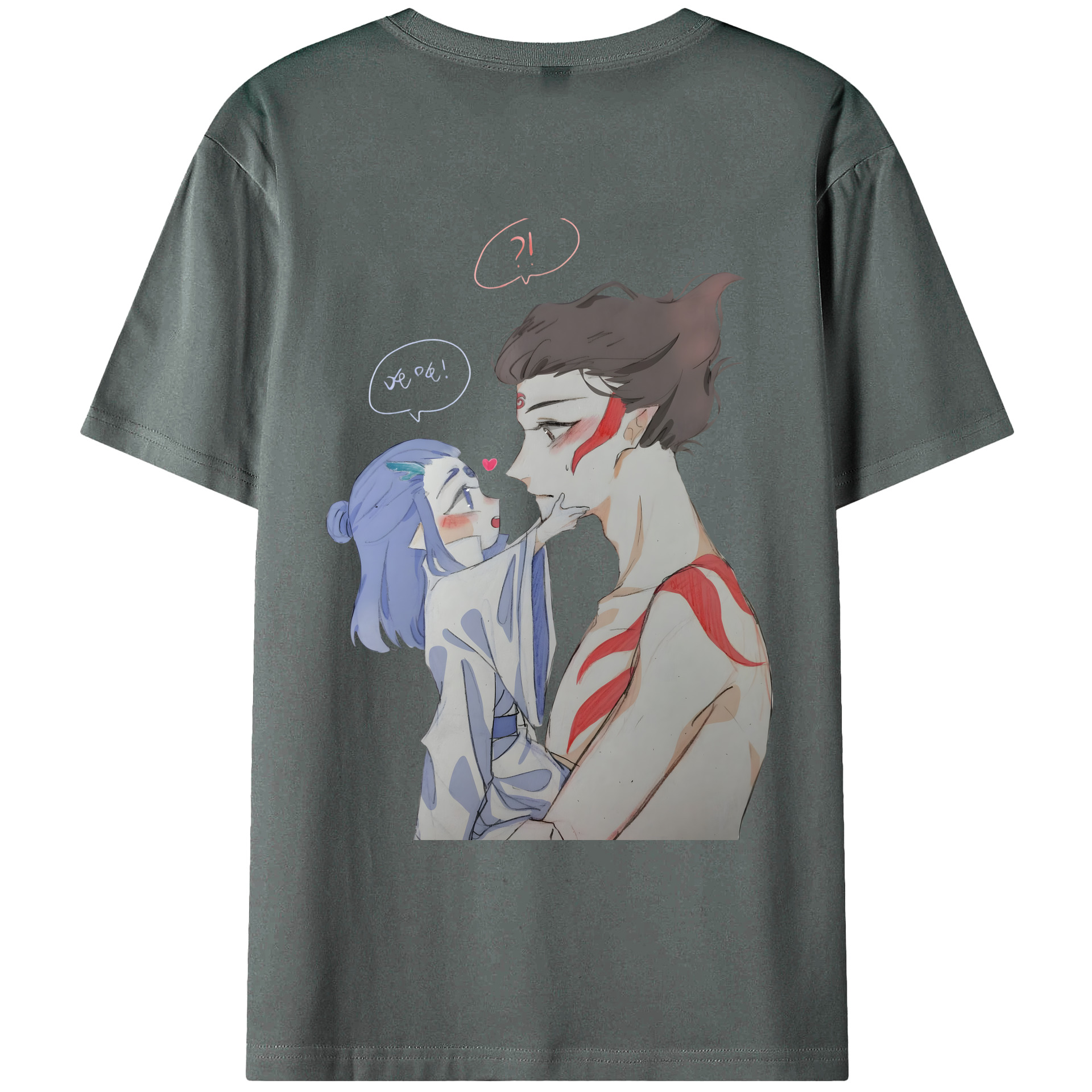 （画像用） Ne Zha 2 ナタ 魔童の大暴れ 綿100％ メンズ半袖Tシャツ（バックプリント） 通気性